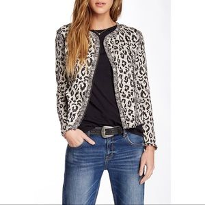 Lucky Brand Lucky Lotus jacquard leopard jacket